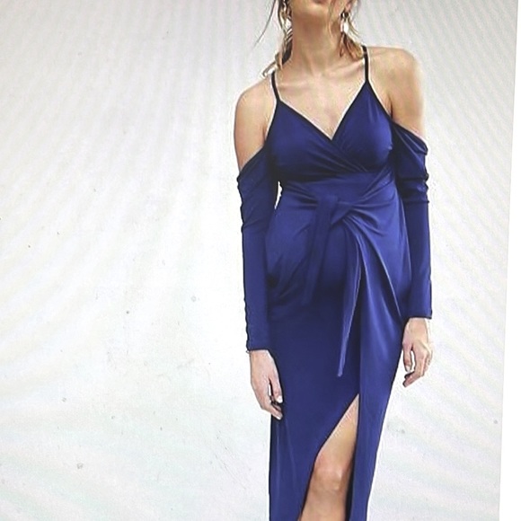 ASOS cold Shoulder wrap dress 14 - Picture 4 of 13